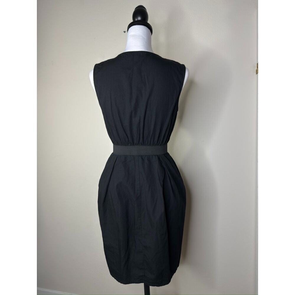 Reformation Jeans Full Zip Midi Dress Black Sz S Sleeveless Career Work Cinched - Picture 4 of 8